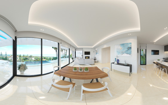 360 Rendering for white Great room