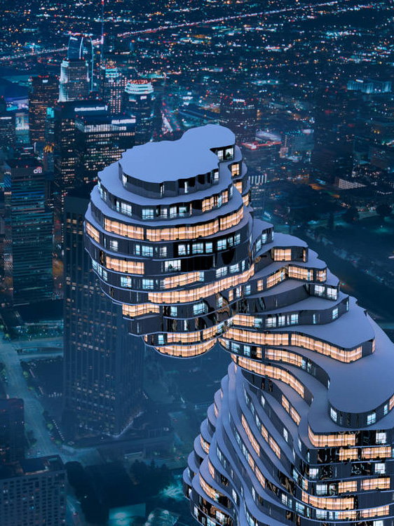 Legend sculpture in a new masterpiece of architecture.